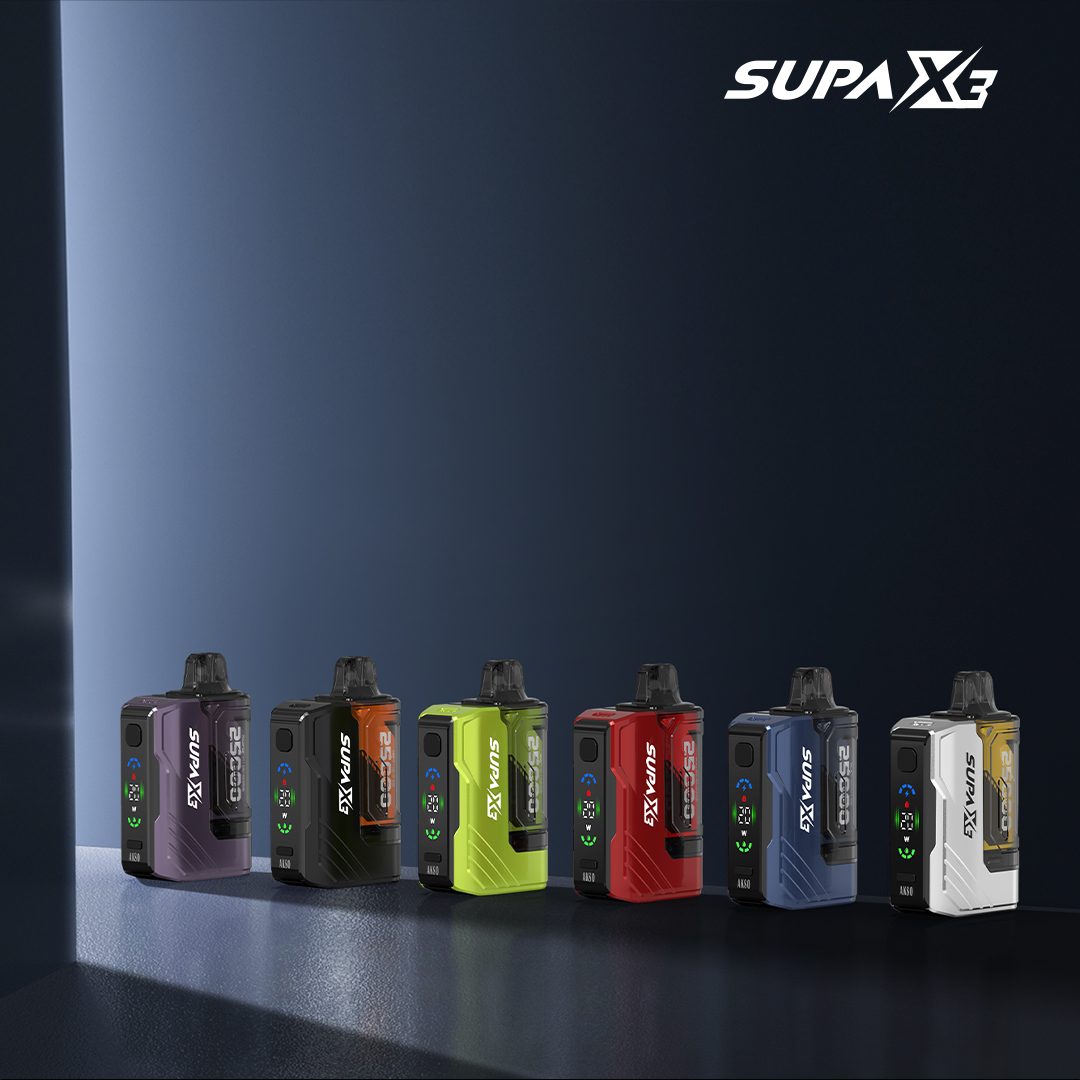 SUPA X3 - 25K Puffs Prefilled Pod -Variable Wattage- One Button Boost Mode- Refillable Pod Option